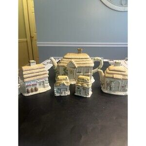 Lenox Irish Blessings Porcelain Teapot, Sugar/Creamer Set, Salt/Pepper Set